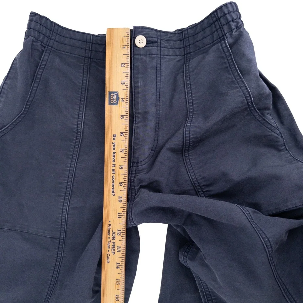 REI Co-op Womens Medium Campwell Pants Navy Blue High Rise Elastic Waist Hiking